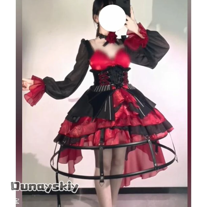 

Hemera/Red Black Dress Phrolova Cosplay Costume Halloween Christmas Role Playing Women Dress Game Wuthering Waves Gothic Lolita