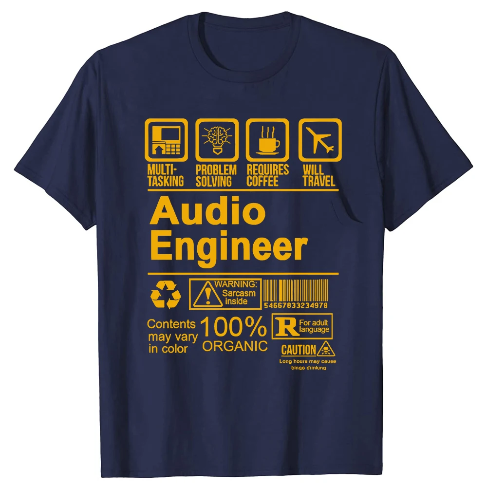 Lustiges Audio-Engineer-Grafik-T-Shirt für Herren, Problemlöser, Sarkasmus, Geschenk für Sound-Engineer, Produzenten, weiches schwarzes T-Shirt mit Rundhalsausschnitt – Detail 4