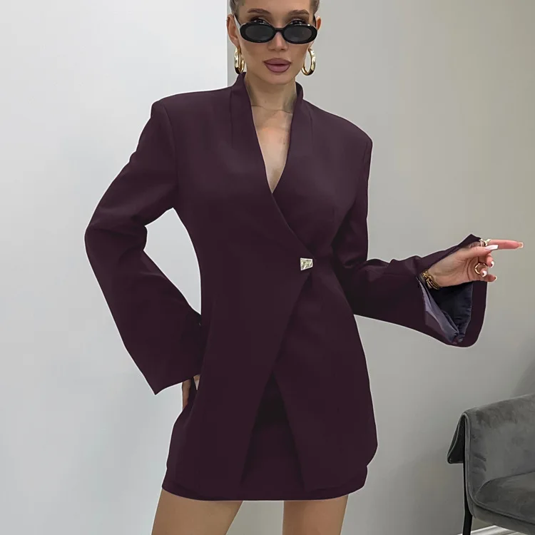 

2 Piece Sets Fashion Set For Women New Arrival Matching Two Pieces Sets Long Sleeve Blazer Top And Skirt Suits Outfits Clothing