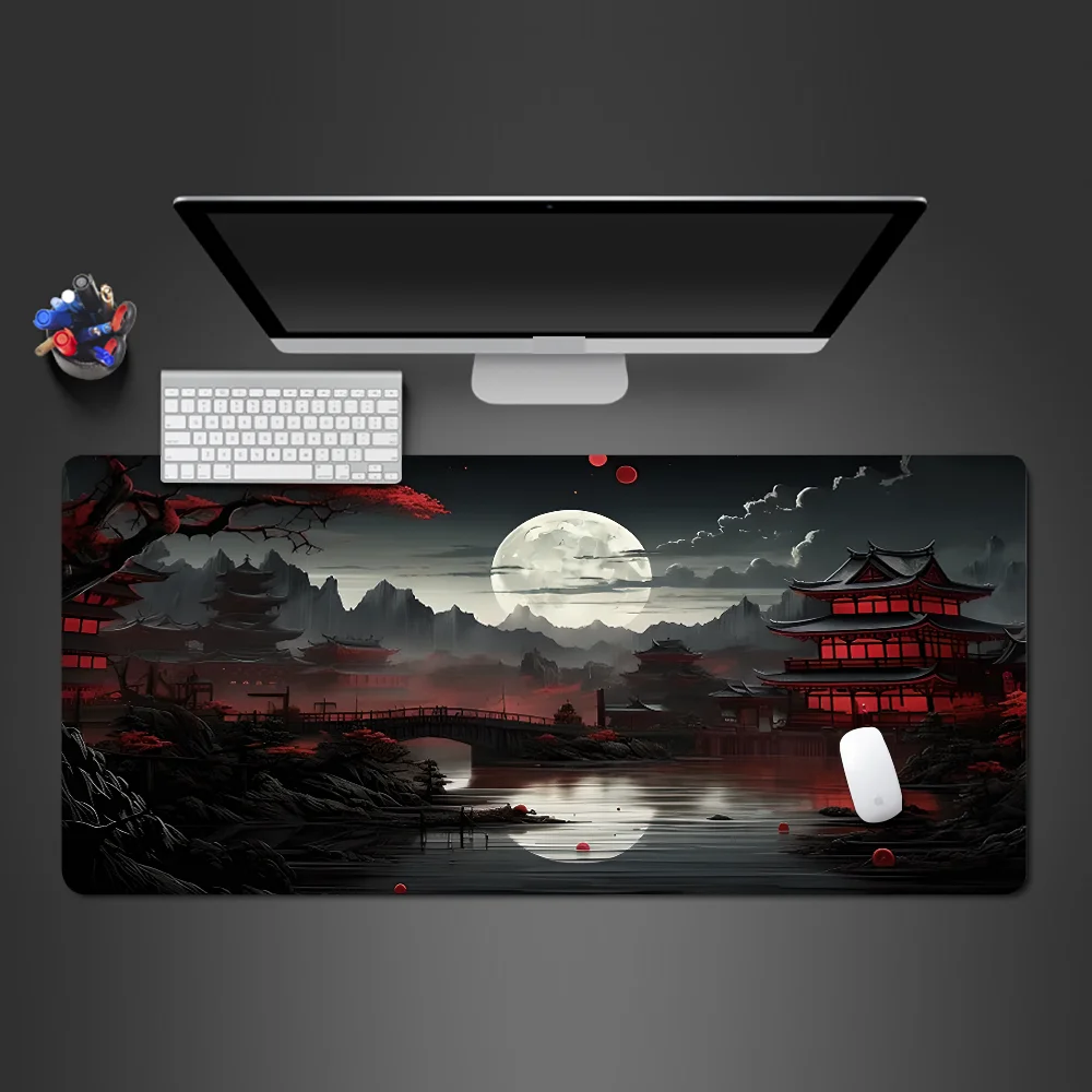 Sakura Mouse Pad Atmosphere Gamer Keyboard Landscape Mousepad 900x400 Computer Tables Desk Accessories Aesthetic Office Carpet