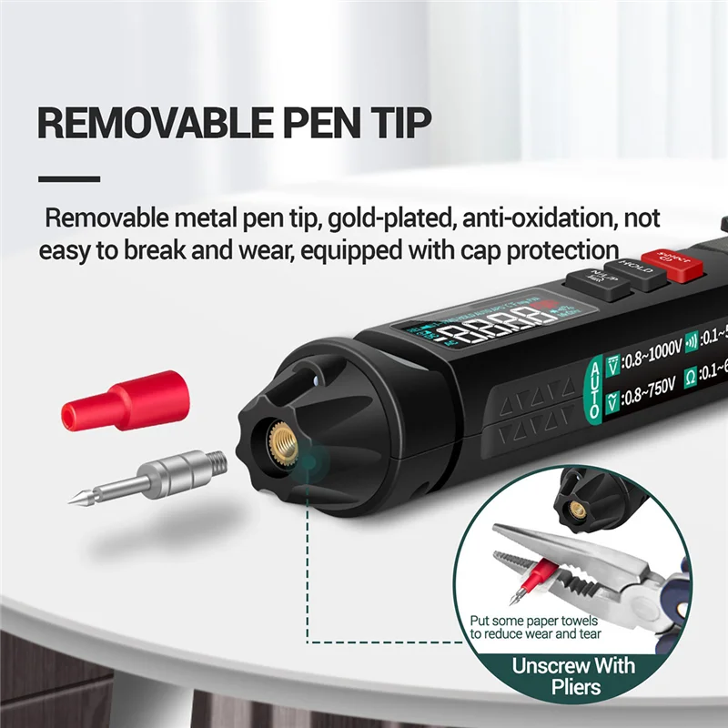 URAZL ANENG A3008 Multimetro digitale Tester automatico con penna sensore intelligente 6000 conteggi Multimetro tester di tensione senza contatto