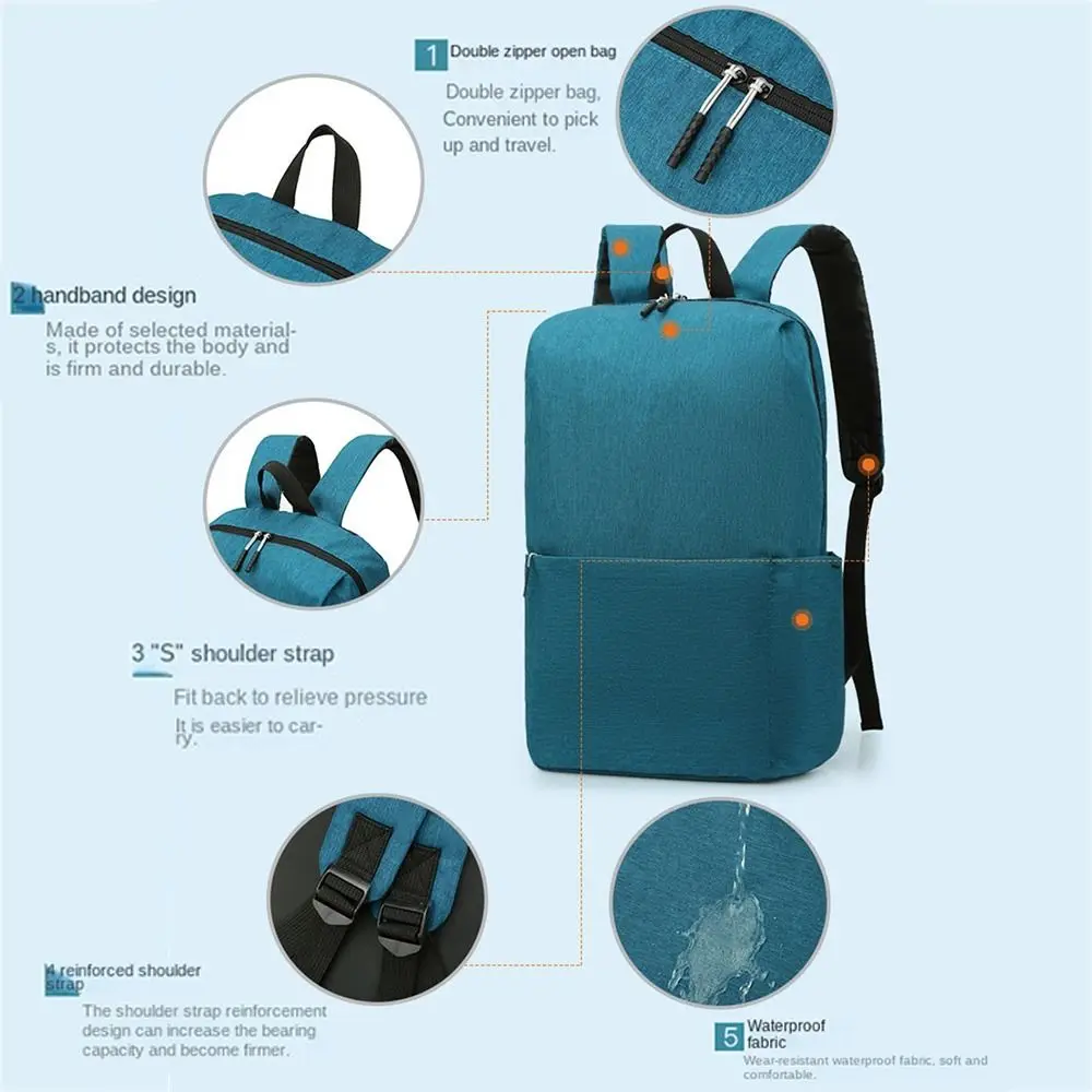 Mochila escolar de lona con múltiples bolsillos para mujer, de Color sólido para ordenador portátil morral, bolsos escolares para estudiantes, bolsos de hombro para niñas