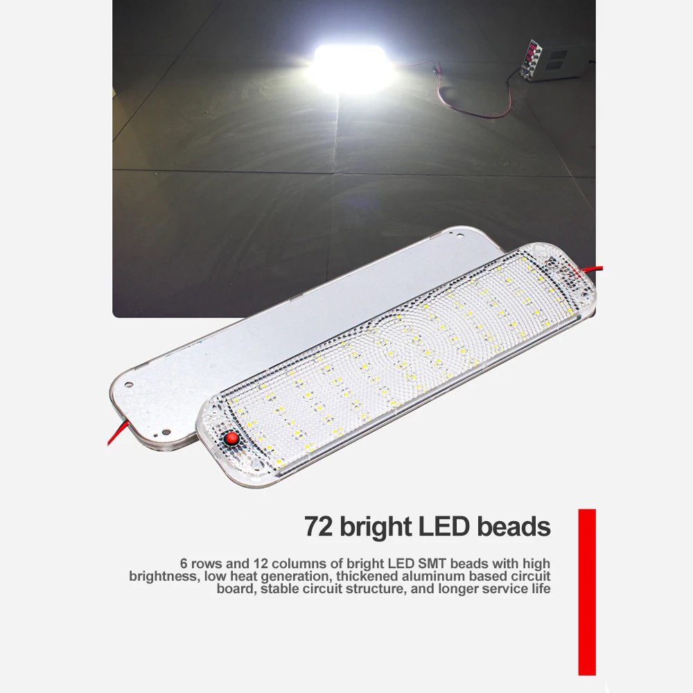 

Car Interior Lighting Reading Night Light Interior Light Ceiling Lamp 12-85V For Van Lorry Waterproof Self-Adhesive Truck Lamp