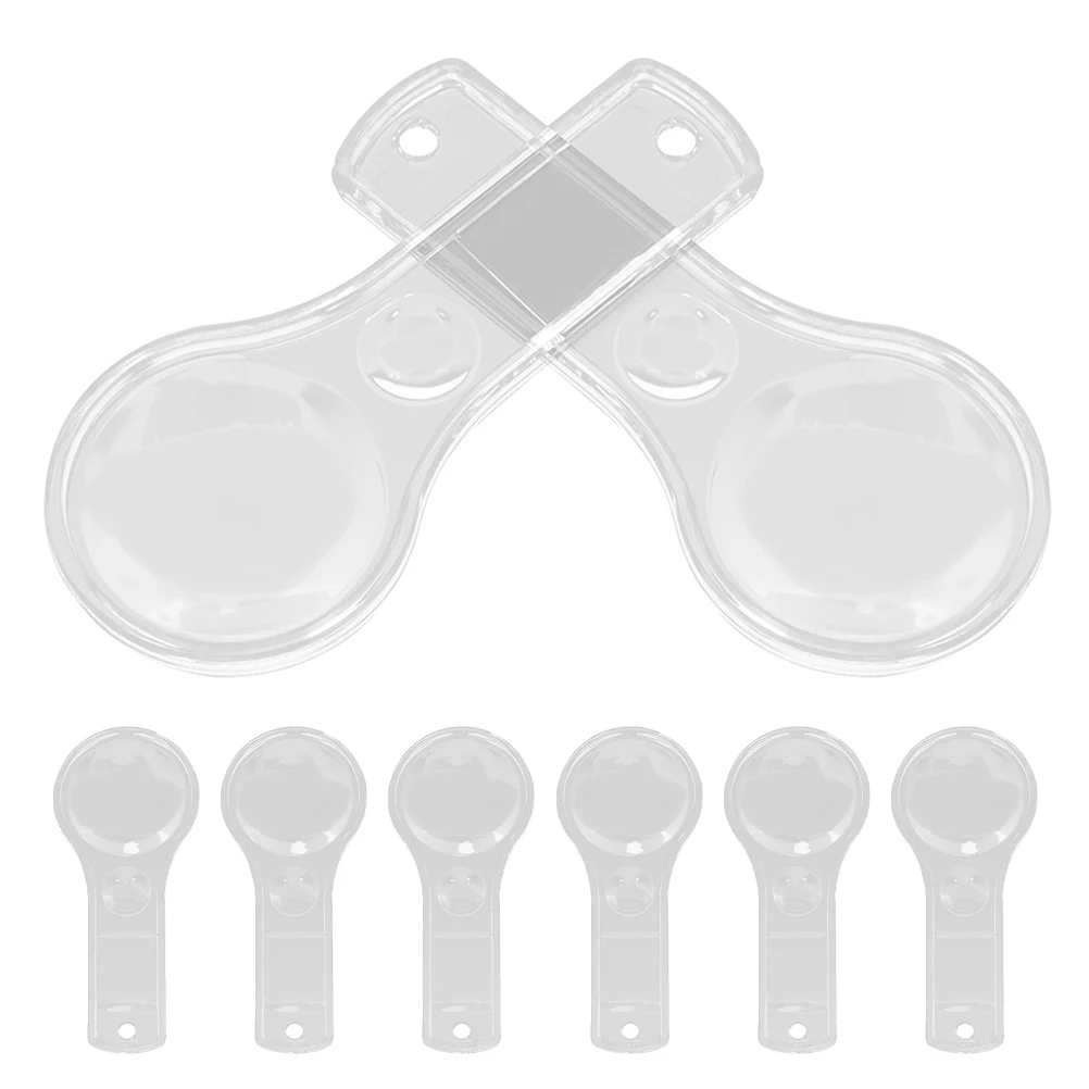 

8pcs Mini Magnifier Handheld Glass Portable Reading Magnifiers for Books 5x 10x Sturdy Lens Flat Transparent Elderly