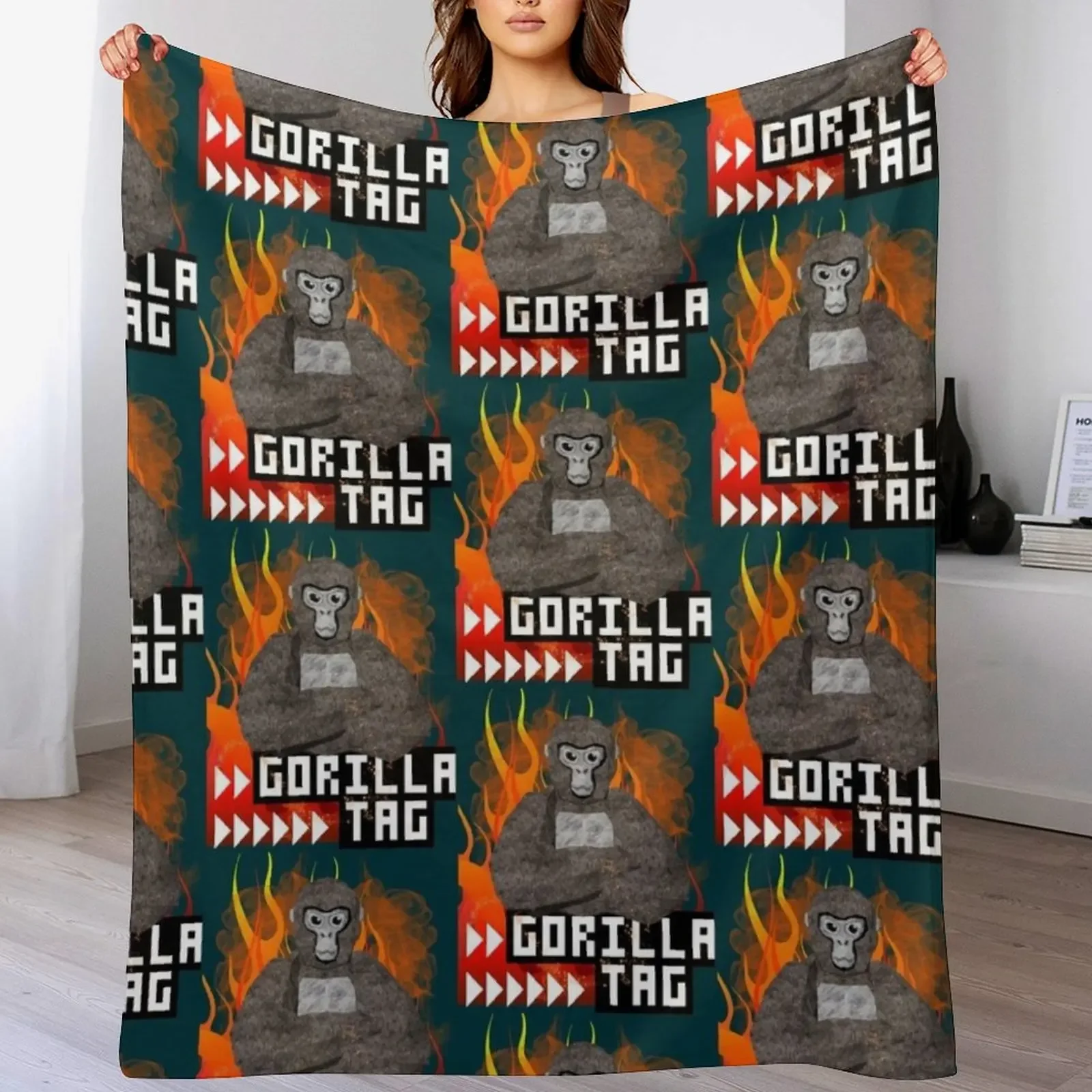 

New Gorilla Tag - Gorilla Tag Pfp Maker Classic Throw Blanket funny gift Flannel Soft Plaid Luxury Blankets