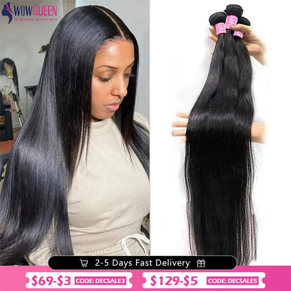 12A Straight Human Hair Bundles 28 30 inch Raw Hair Bundles 36 38 40 Inch Long Thick Bundles Cheap Brazilian Hair Weave Bundles