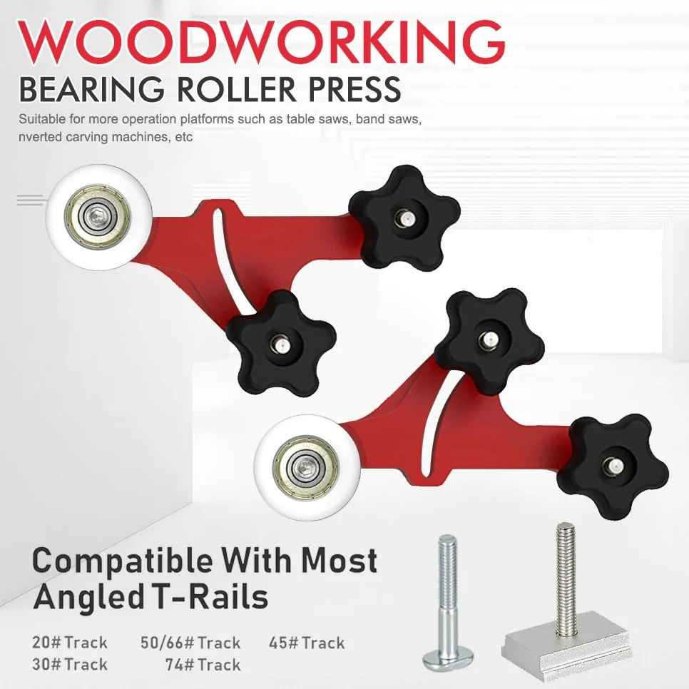 1 Pair Unidirectional Feeder Roller, Aluminum Alloy Table Saw Pressing Roller for Wood Feeding, Precision Woodworking Tool