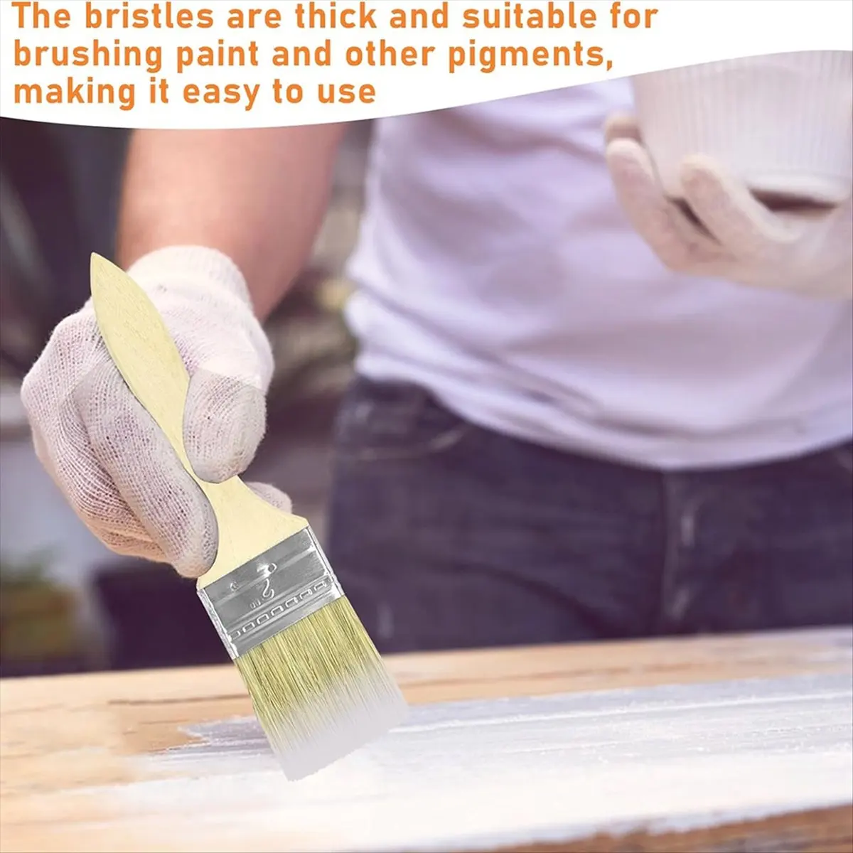 【~ NEW A02R】120 Chip Brushes 2 Inch Bulk Chip Paint Brushes Bulk Bristle Paint Brushes Wooden Stain Brushes for Paint, Glue, Var