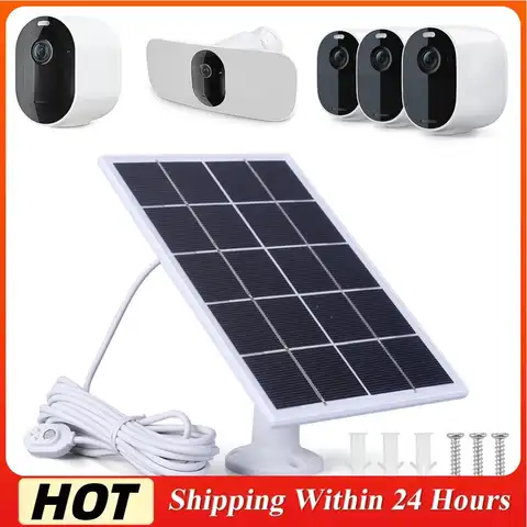 Kit pannello solare impermeabile IP65 per caricabatterie da pannello solare 5V 10W 360 ° Supporto da parete regolabile per Arlo Ultra/Ultra 2/Pro 5S/Pro 4/Pro 3
