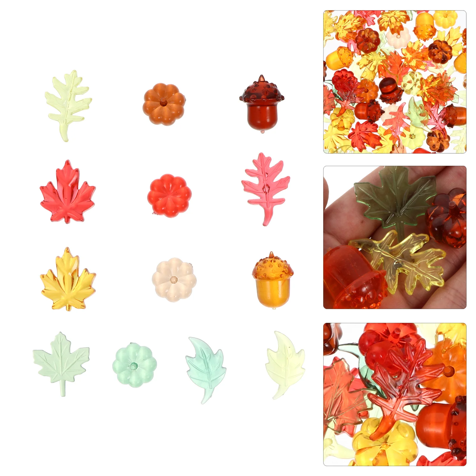 Acrylic Pumpkin Unique Desktop Ornaments Beautiful Photo Props Thanksgiving Day Theme Decorations Fake Maple Leaves