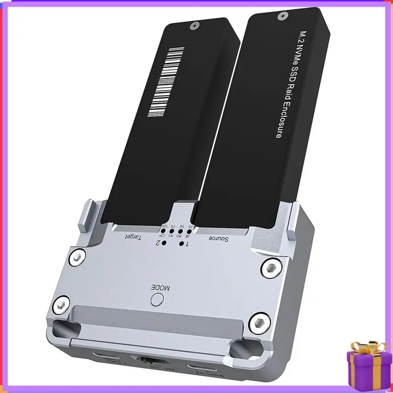 ขั้นสูง M.2 NVME SSD Enclosure Dual Drive Bay สําหรับ M2 Nvme 2230 2242 2260 2280 Type-C USB 3.2 Gen2 20Gbps กรณีแข็งภายนอก