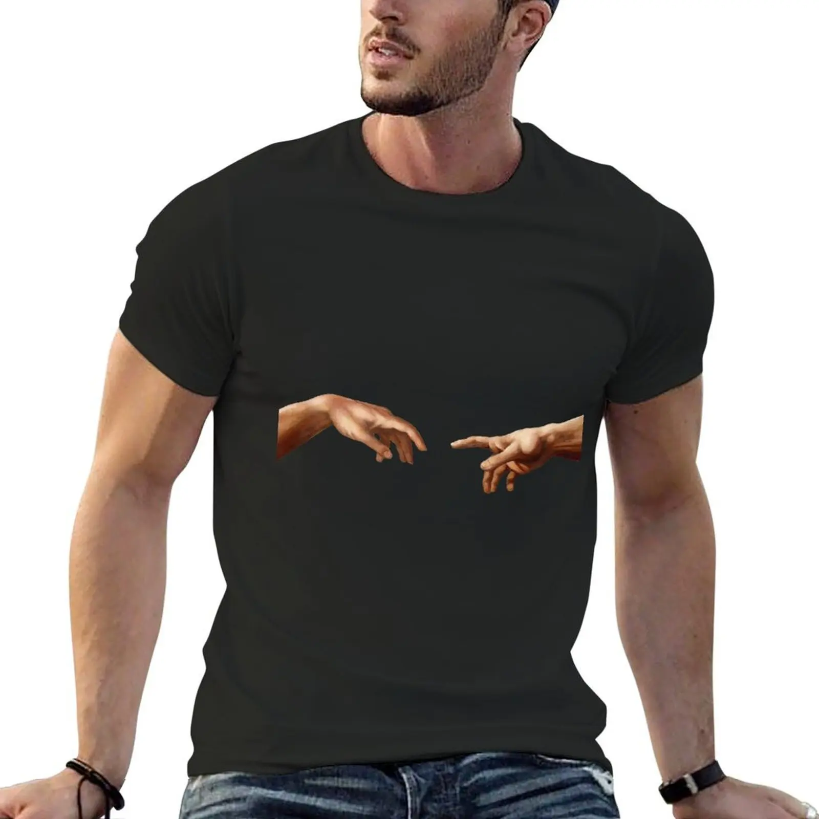 The Creation of Adam T-Shirt anime stuff hippie clothes aesthetic clothes summer top clothes for men