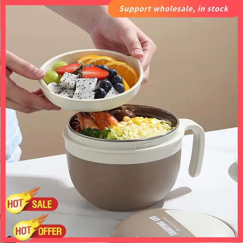 RISE-cuenco de fideos instantáneos con aislamiento relleno de agua dividido, fiambrera para estudiantes, fiambrera para llevar trabajadores de oficina