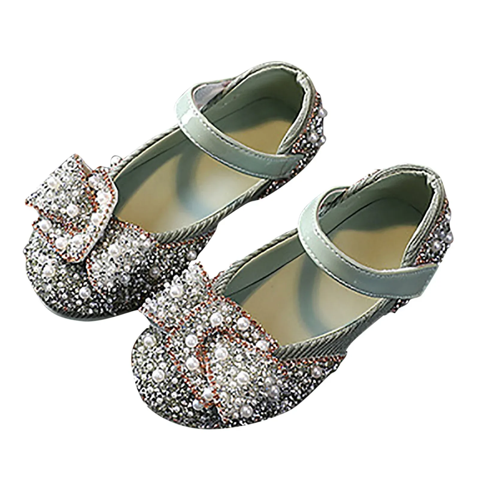 Neue Herbst-Kinder-Lederschuhe mit Pailletten, Mädchen Prinzessinnen-Strass-Perlen-Schleife Einzelschuhe, Modische Baby-Kinder-Hochzeitsschuhe – Detail 6