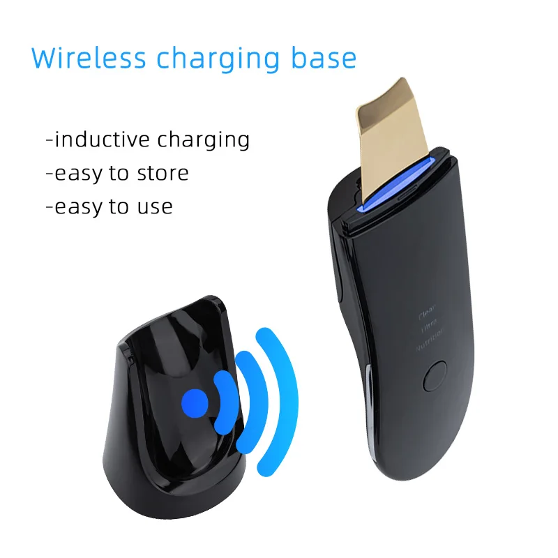 Depurador ultrasónico de la piel, espátula Facial, exfoliante de la piel, raspador y eliminador de espinillas, limpiador de poros, limpieza Facial profunda