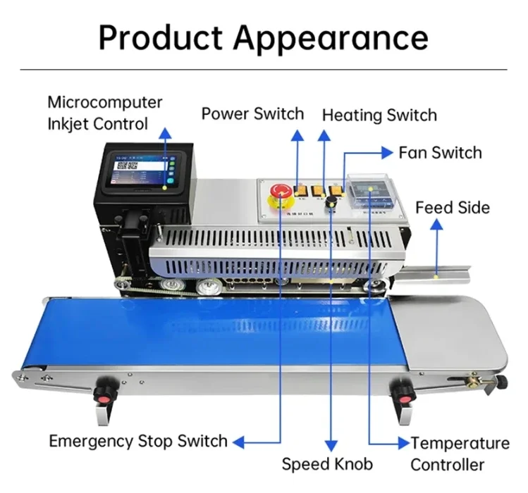 Willita SP9 Intelligent Inkjet Coding and Sealing Machine Automatic Continuous Band Sealer Polythene PVC Aluminum Foil Printing