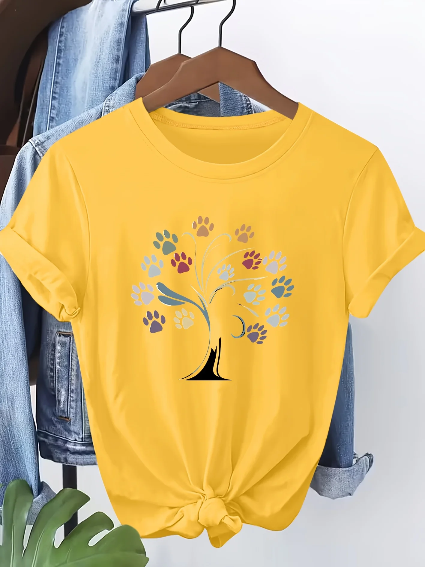 Women's T-shirt Cute Claw Tree Language 