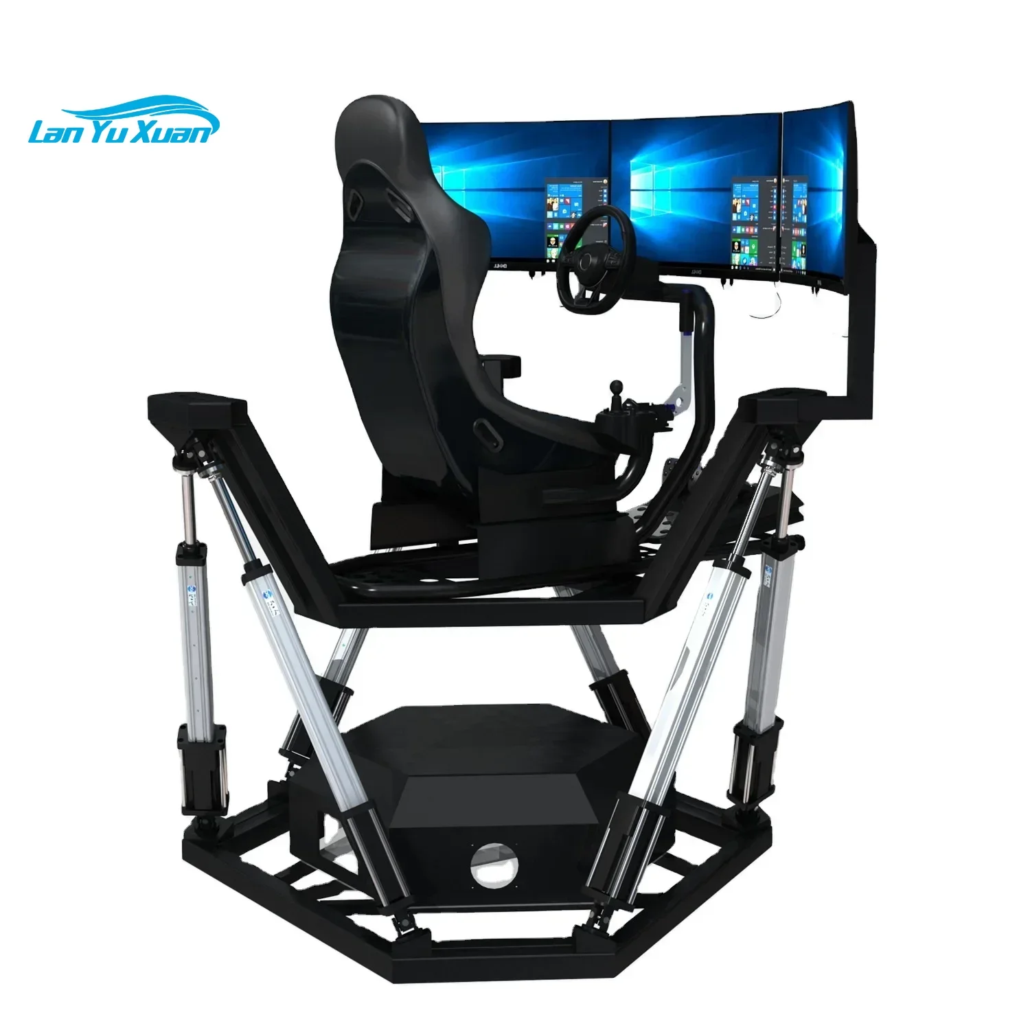 3 VR Racing Simulator with 6-DOF Dynamic Platform Three-Screen, Six-Cylinder Dynamic Platform OEM Support