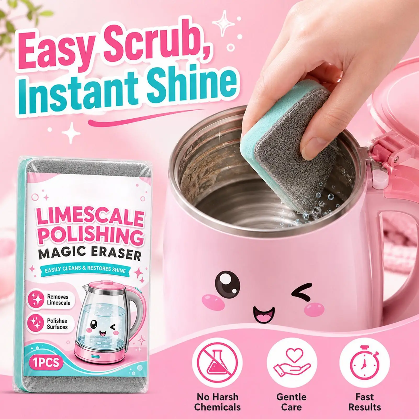 Sponge Scrubber Cleaner Shower Door Mirror Cleaner Water Stain Remover Sponge Bathroom Cleaning Tool Soap Scum Removal