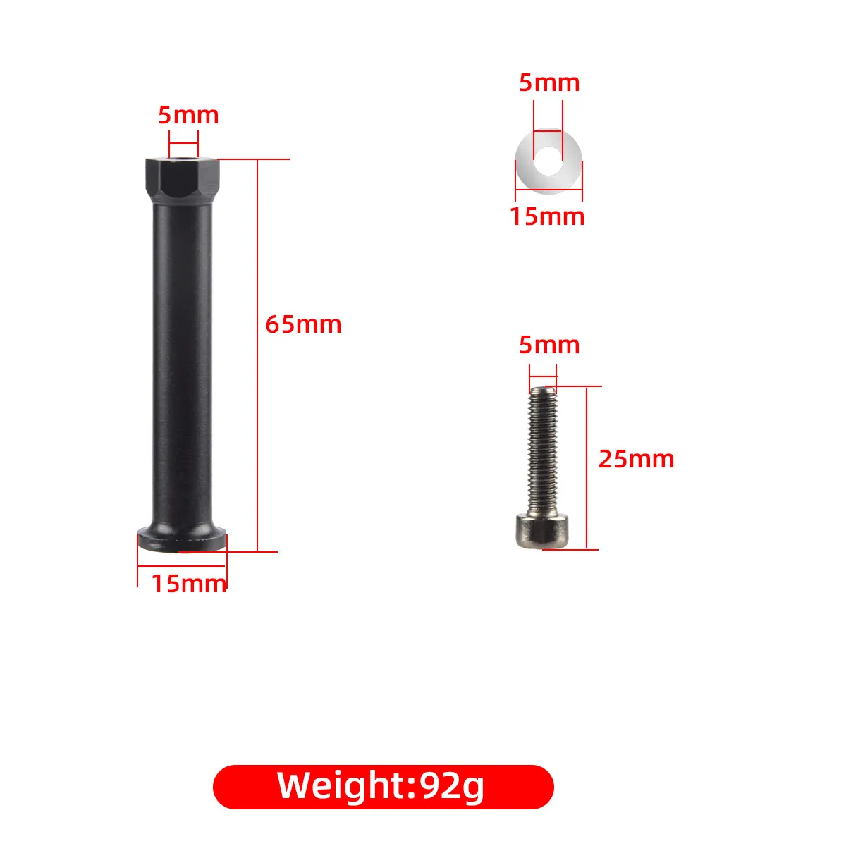 Pilar de montagem de motor a gasolina M5 * 65MM Suporte de pé Pilar fixo Acessórios para motor