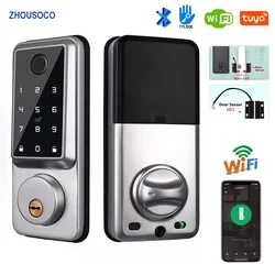 Tuya Wifi Smart Locks biometrische Finger abdruck Ttlock App elektronische Riegels chloss Passwort digitale IC-Karte schlüssel lose Eingangstür schloss