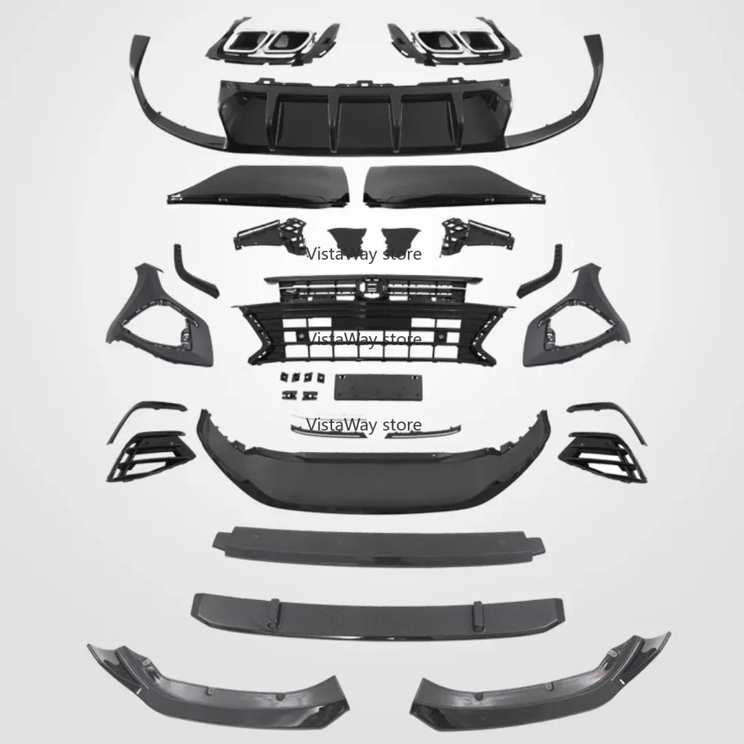 طقم الجسم قناع المصد الأمامي والخلفي للشواية لشفة أمامية خلفية معدلة وتنورة جانبية وذيل الحلق وإكسسوارات السيارات
