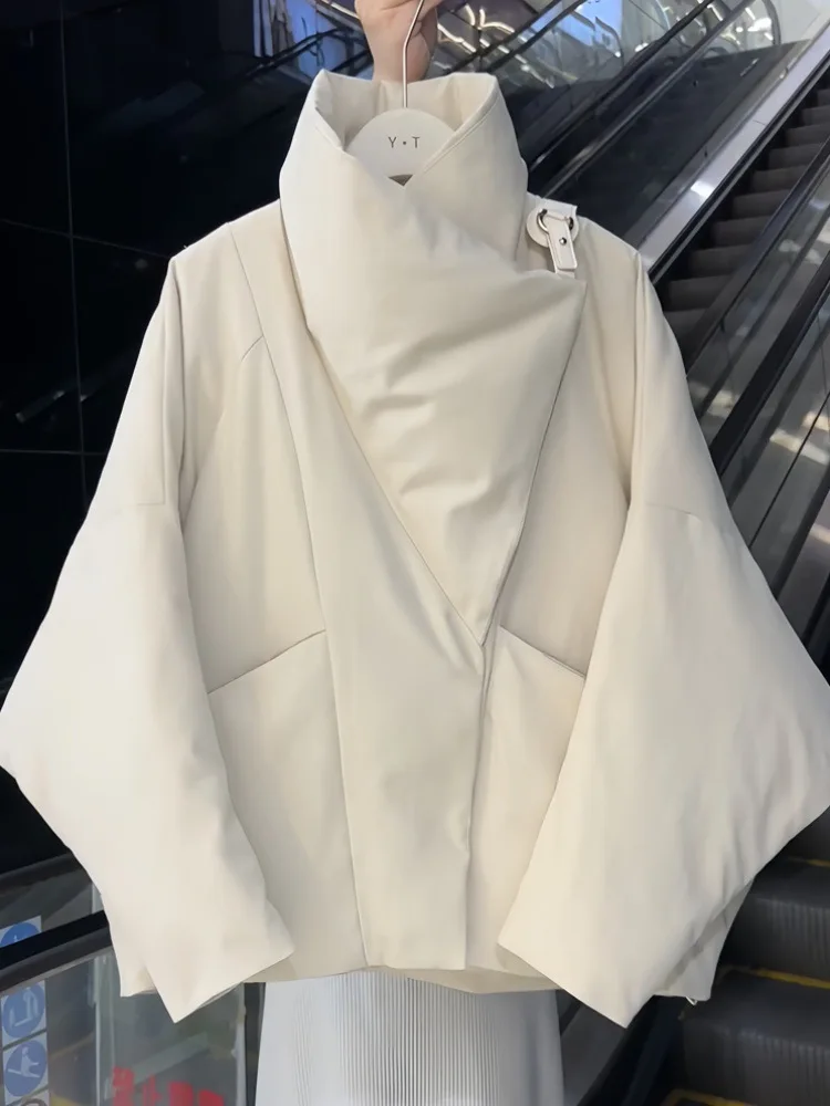 الفاخرة كبيرة التلبيب معطف الخريف الشتاء الدافئة سترة المرأة الدافئة تصميم القطن وسادة مبطنة قصيرة سترة منفوخة الشتاء ملابس النساء