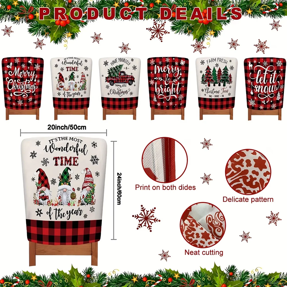 

6Pcs/Set Christmas Decoration Chair Cover Stool Cover New Doll Chair Cover European and American Decoration Ornament Home Decor