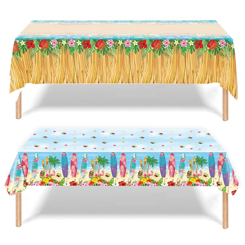 Hawaiianische Party Dekoration Palmblätter Einweg Tischdecke Tischdecke Tropical Summer Beach Supplies Luau Geburtstag Party Dekor