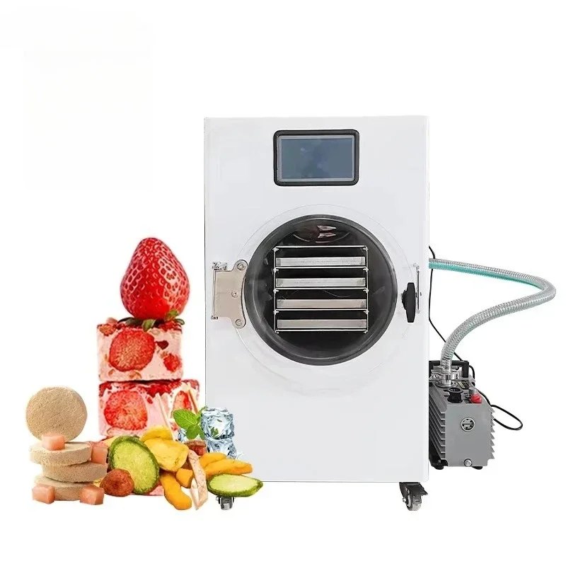 Medium Scale 6kg 8kg 12kg Liquid Vaccum Customized 4 Trays 8 Trays Black Freeze Dryer for Milk Candy Fruit Pet Treats