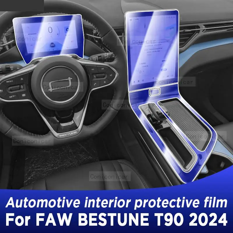 

TPU Gearbox Panel Navigation Screen Interior Protective Film Sticker Case Anti-Scratch Car For FAW BESTUNE T99 2023 2024