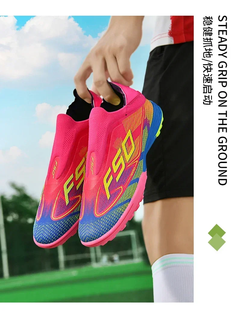 Neue Herren-Fußballschuhe Hochwertige Fußballschuhe Sneakers Rutschfeste Stollenschuhe für Rasen High-Top Futsal Indoor Bestseller Outdoor – Detail 23