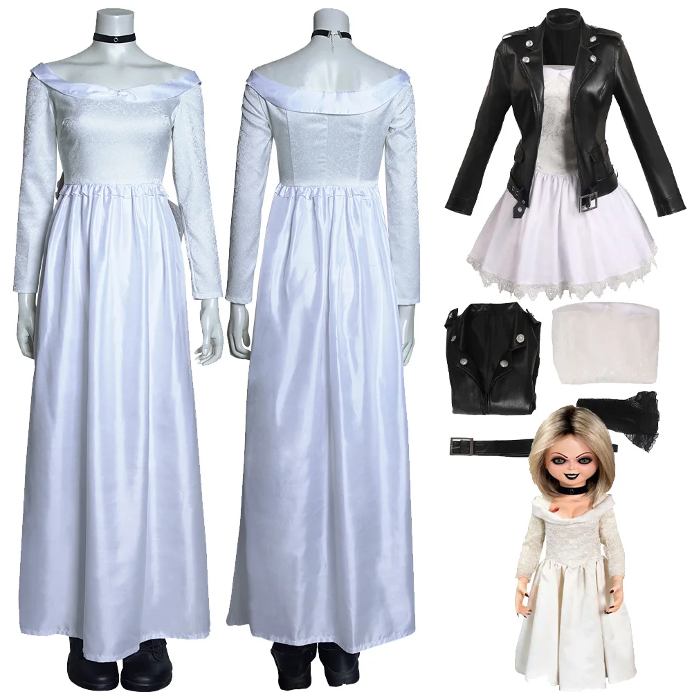 Chucky Cosplay Tiffany Costume film sposa di Chucky donne vestito collana donna Halloween carnevale vestito per le donne vestito femminile