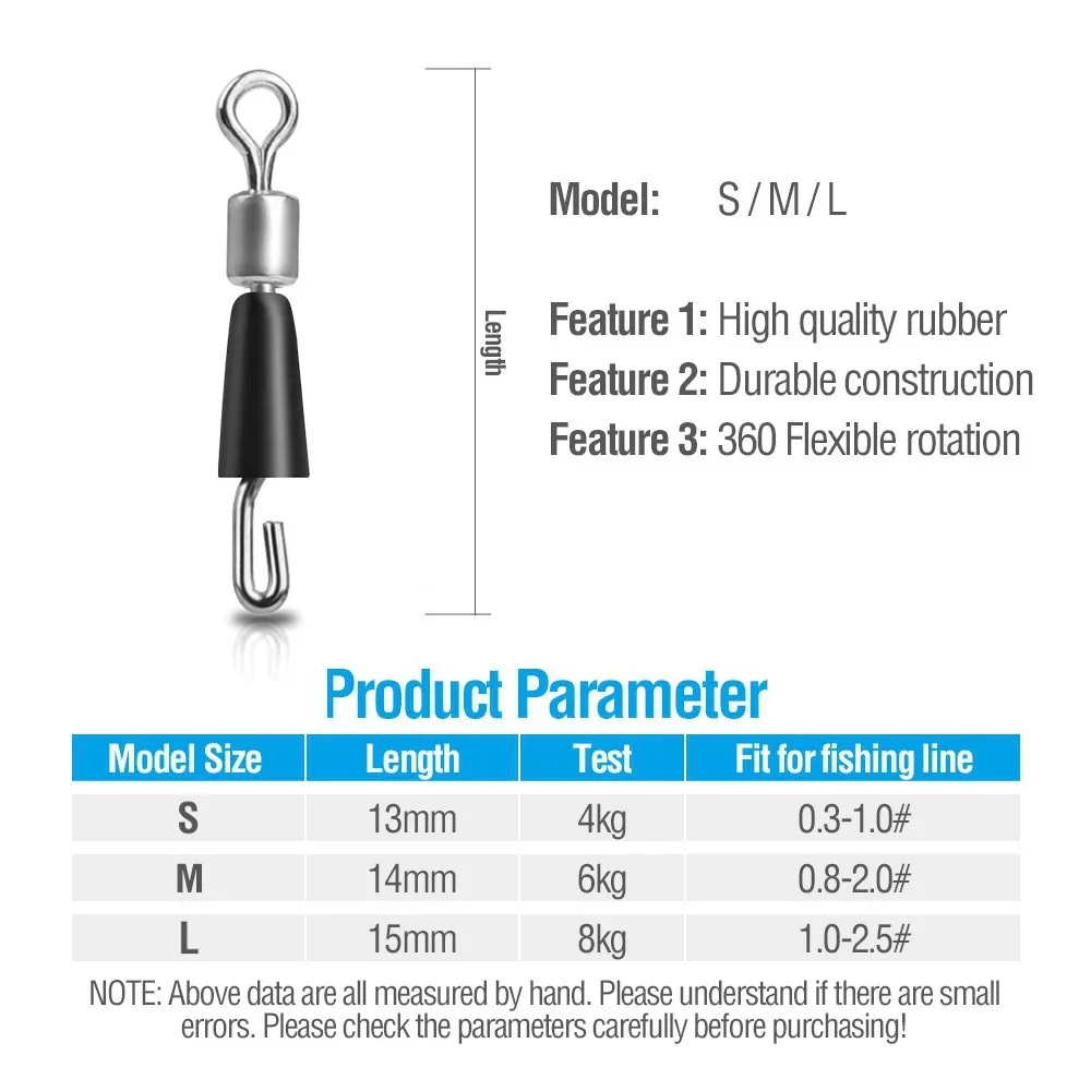 Flysand rolamento de esferas giratório anéis sólidos conector de pesca ganchos ligação rápida rápida 10 pçs/saco ferramenta de pesca acessórios de pesca