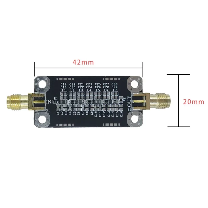 Passive LC Filter Module 7th Order Passive LC Low-Pass/High-Pass Filter Module 50Ω SMA 0dB Gain 9-10MHz for RF Signal Processing