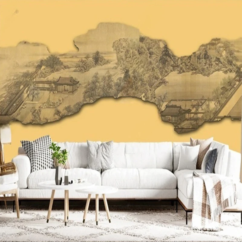MU7842 Custom Size Wallpaper Hand-painted Ink Oil Painting Abstract Landscape TV Sofa Background Papier Peint