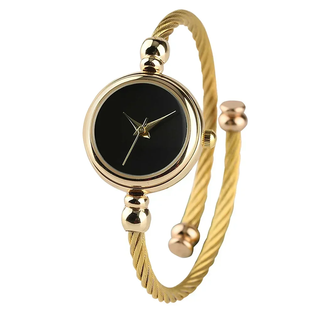 2PCS Mode Luxus frauen Uhr Gold Feine Strap Damen Uhr Für Armband Montre Femme Weibliche Armbanduhr Frauen uhr Uhren