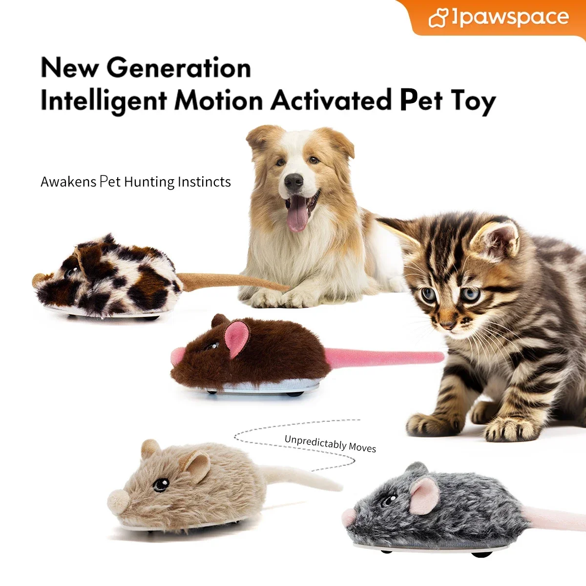 Interactive Cat Toy Shaking Tail Dog Toy Rechargeable Dog Chase Toy Puppy Toy Automatic Lifelike Mouse Pet Toy Kitten Toy