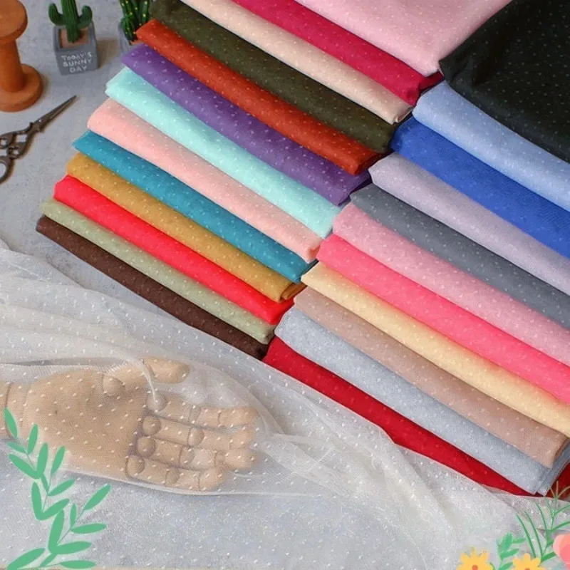 

1.6M Wide, Multi-color Water Jade Dot Mesh Fabric, Clothing Lace Fabric, DIY Handmade Clothing, Home Textile, Curtain Decoration