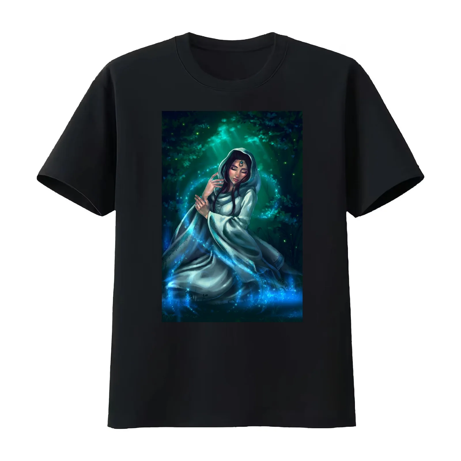 Priestess of Light T-Shirt Summer Casual Cotton Tee Oversized Streetwear Tops Vintage Graphic Print Loose Fit Short Sleeve