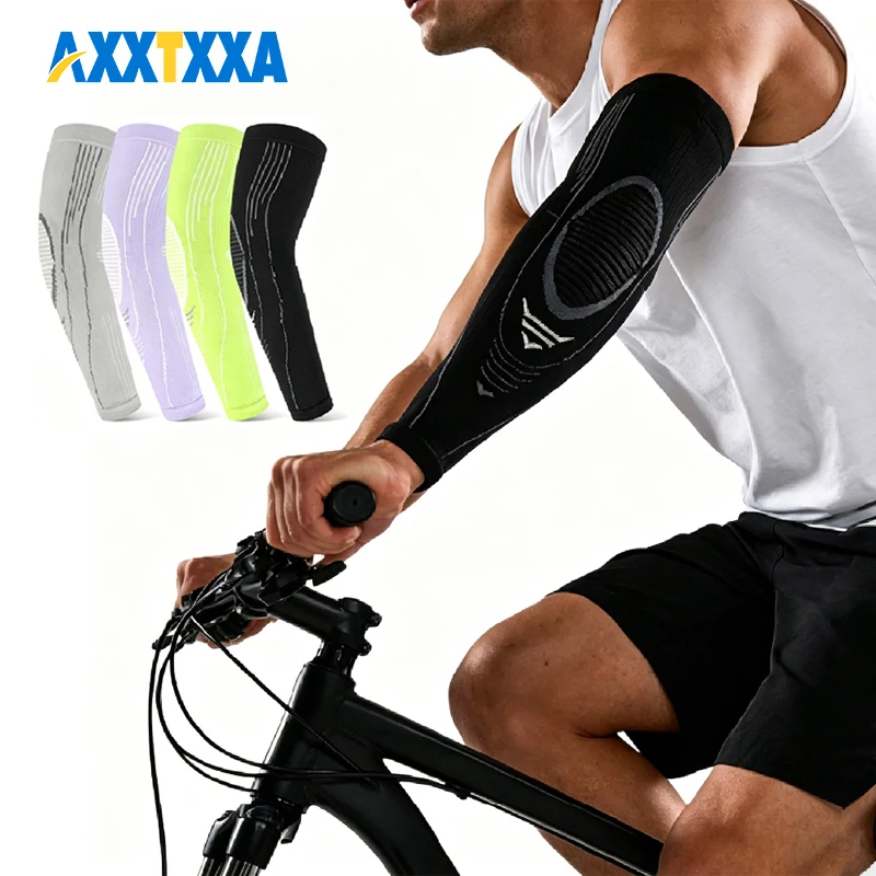 1/2PCS Men & Women Full Arm Sleeve, Breathable Elbow Compression Brace, Arm Support for Tennis, Basketball & Everyday Wear