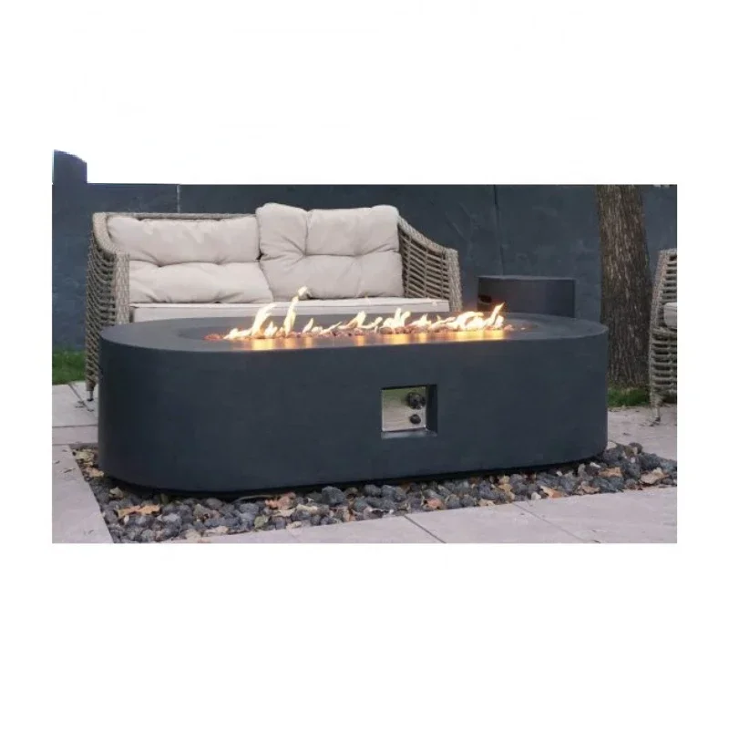 Heater Outdoor 62.2 inch GFRC Gas Fire Pit Concrete firepit table Propane Fire Pit Table