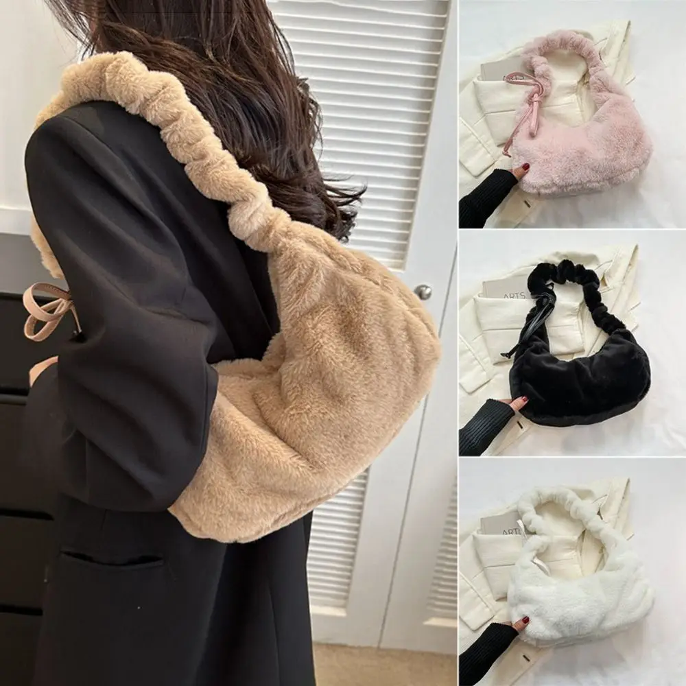 

Soft Fluffy Plush Shoulder Bags Cute Large Capacity Underarm Bag Handbags Female