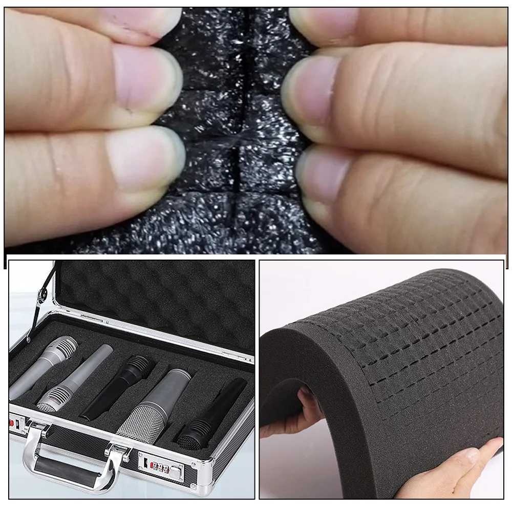 2 Stück schwarze Perlen-Baumwollschaumstoff-Einsätze, professionelle Verpackungseinlage für den täglichen Gebrauch, geschnittene Schutzpolsterung für Schmuckwerkzeuge