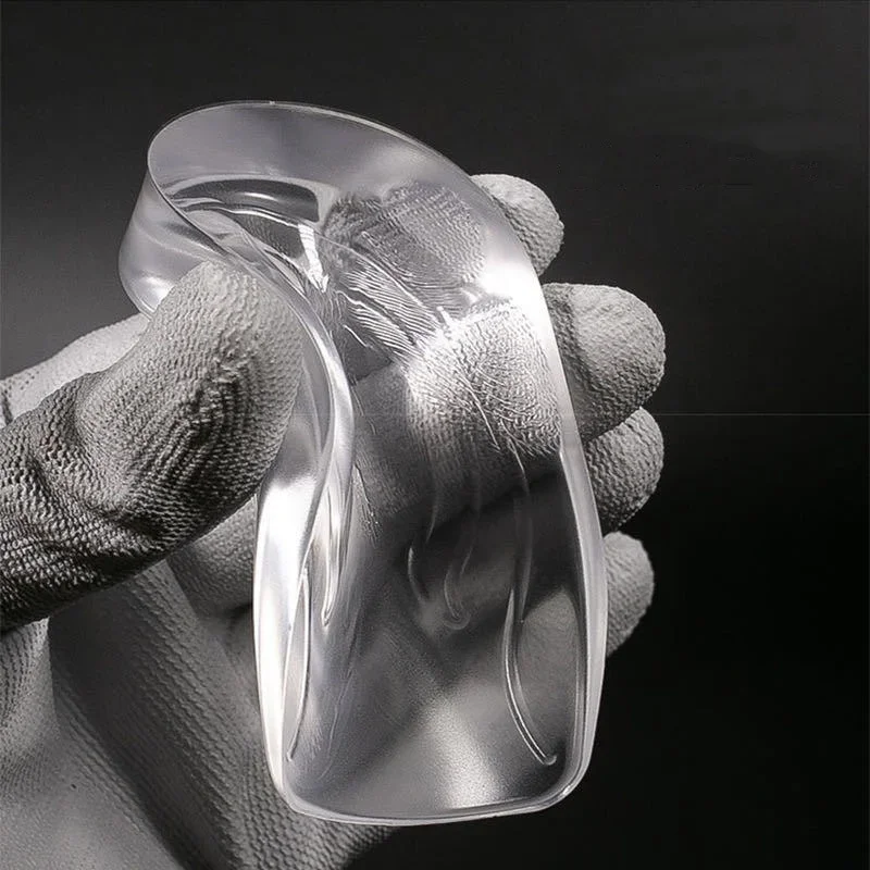 2pcs Transparent Invisible Inner Height Increasing Insole Shock Absorption Odor Proof Silicone Heel Pad Women Heel Half Pads