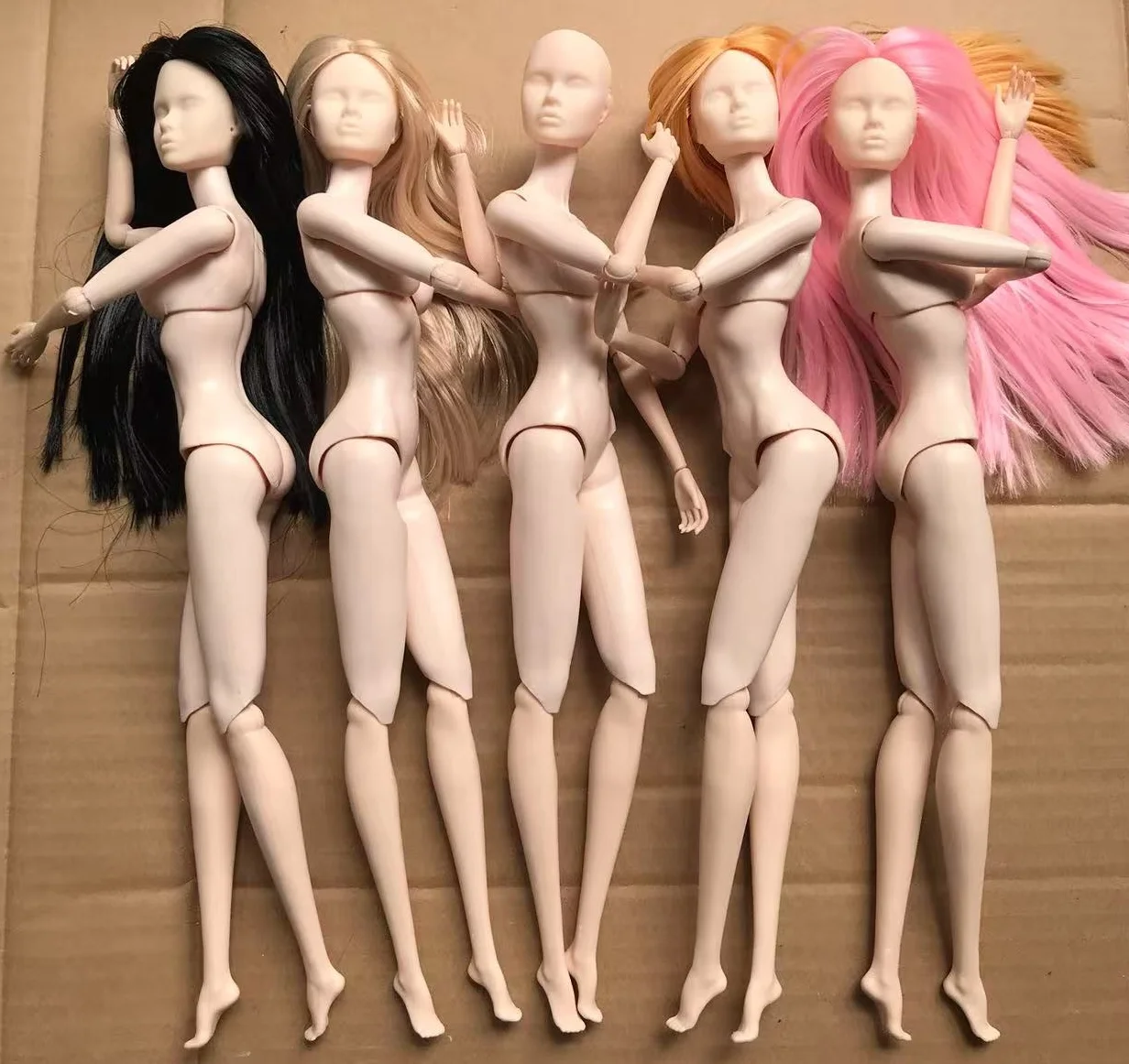 

Poppy Parker Blank Face Head With Colorful Hair MENGF Super White Doll Body Small Defects 1/6 Doll Figures Toys