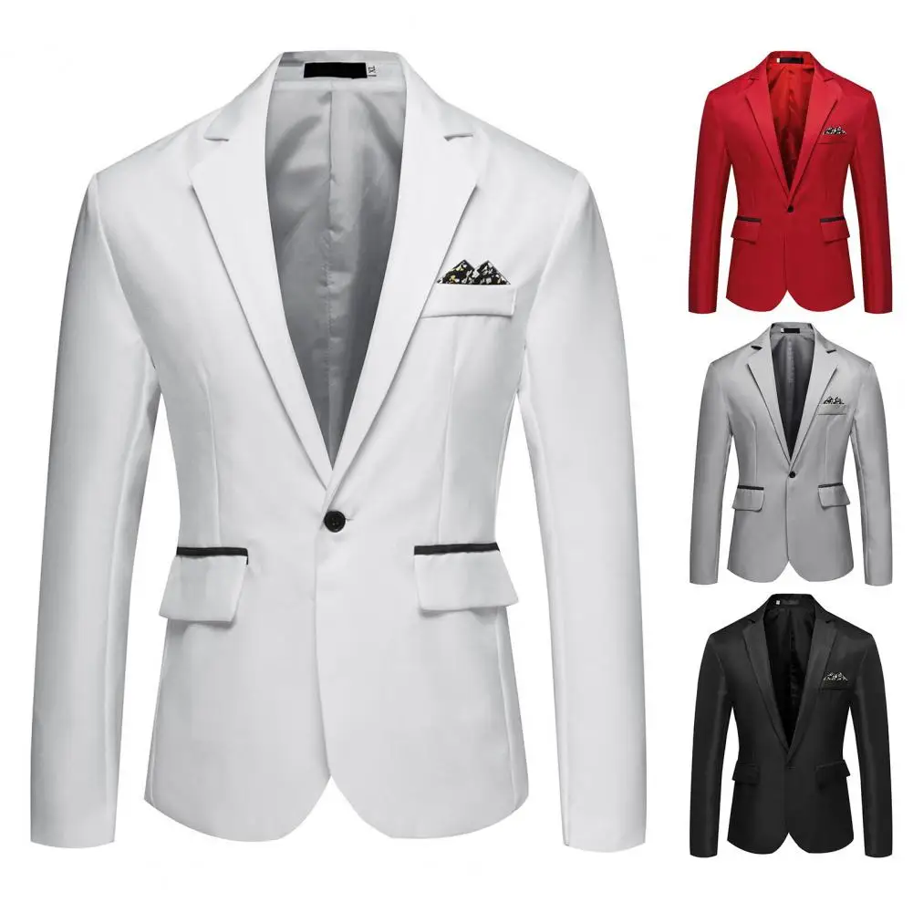 

Suit Coat Stylish Lightweight Top Long Sleeve Suit Decorative Pocket Business Blazer Classic