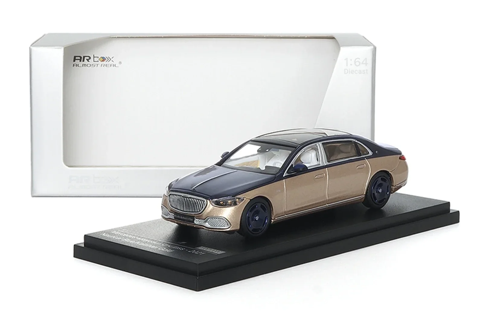 

AR BOX 1:64 MB S Class Z223 2021 Blue-Gold /Silver limited600Model Car