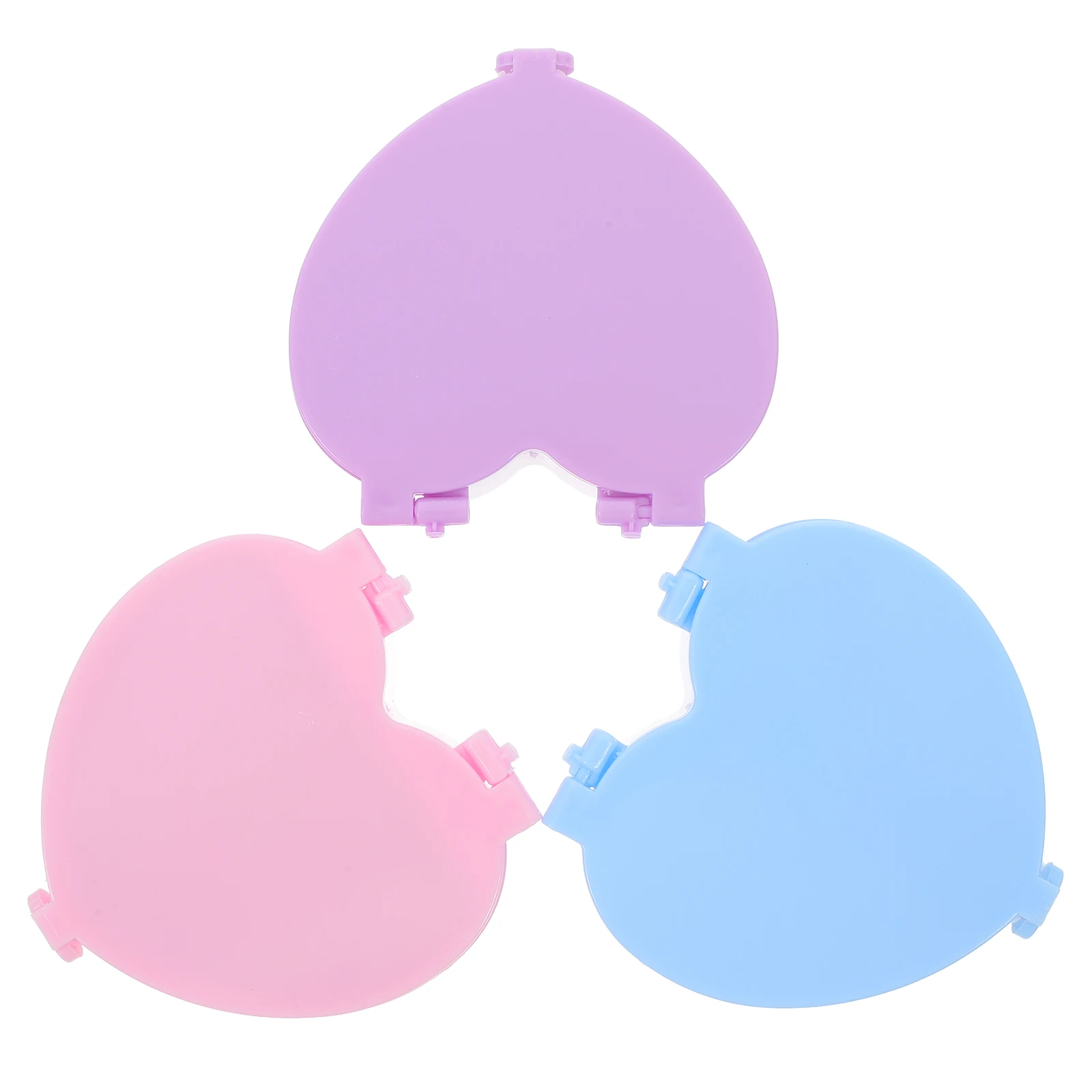 

3Pcs Heart Trinket Box Jewelry Storage Case for Women Compact Organizer with Mirror for Rings Pendants Hairpins on-The-Go