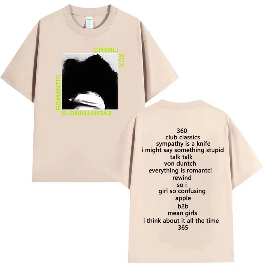 T-shirt in cotone oversize hip-hop femminile adatta sia per uomini che per donne T-shirt casual modello Charli Xcx 365 Party Girls Brat